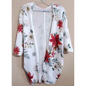 Luisa Ricci Women's L Knit Kimono Floral Print Open Front